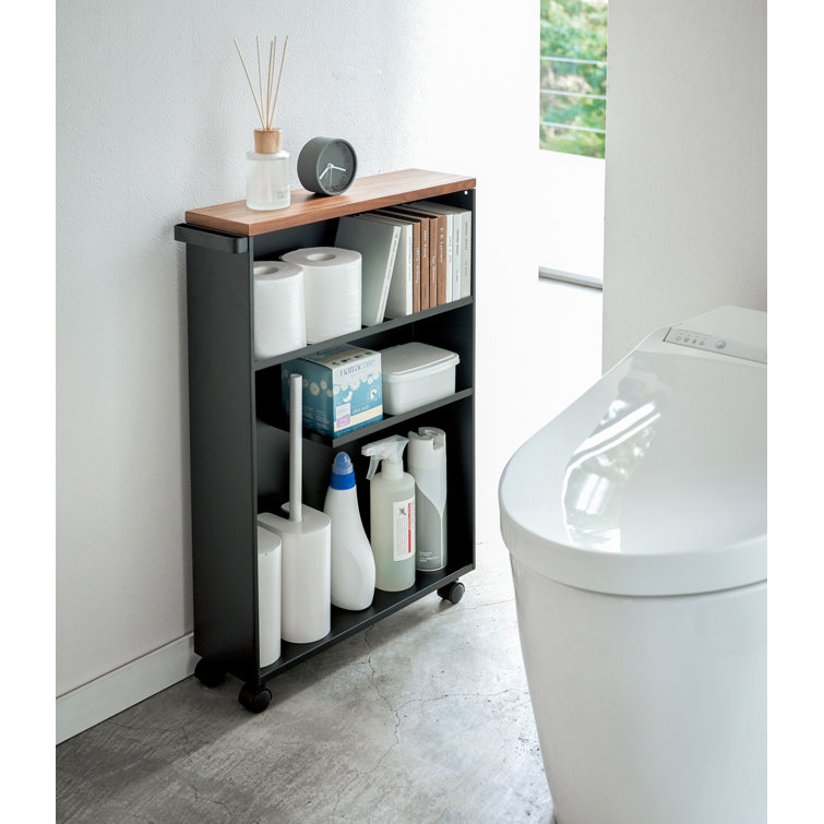 Yamazaki USA Tower Yamazaki Home Rolling Slim Bathroom Utility Cart